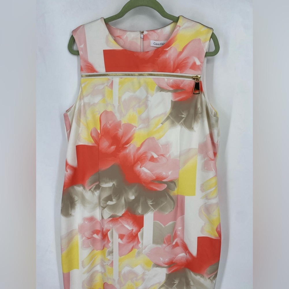 NEW Calvin Klein Pastel Floral Sleeveless Formal Dress Plus Size 18W NWT Easter - Picture 4 of 12